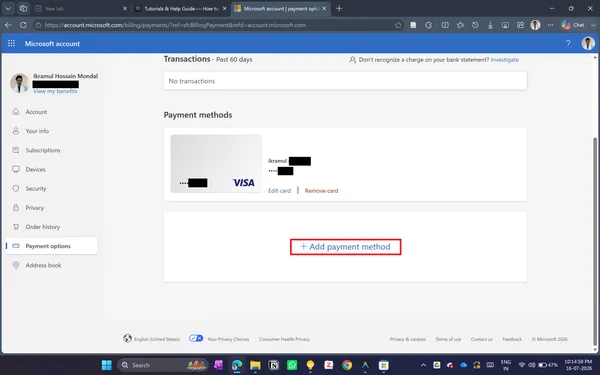 Redeeming code in Microsoft Store
