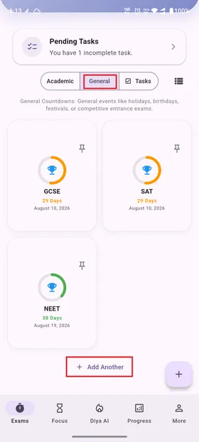 Creating general countdown screenshot