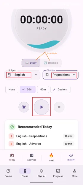 Focus tab screenshot 1